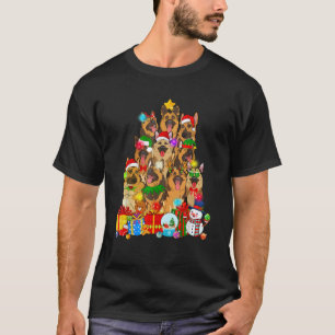 Funny German Shepherd Christmas Tree Lights Welppy T-Shirt