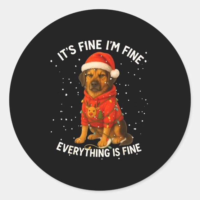 Funny German Shepherd Decorate Christmas Shirts I' Runder Aufkleber (Vorderseite)