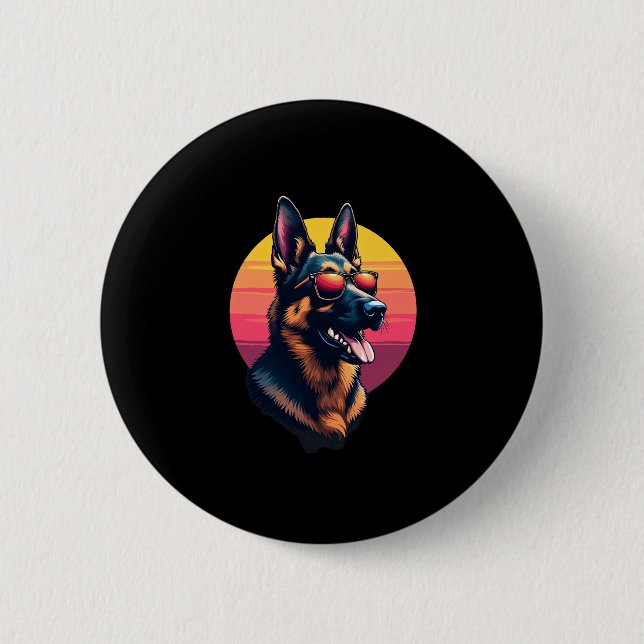 Funny German Shepherd Dog Design Art Kostüm Outfi Button (Vorderseite)