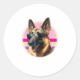 Funny German Shepherd Dog Design Art Kostüm Outfi Runder Aufkleber