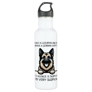 Funny German Shepherd Dog Edelstahlflasche