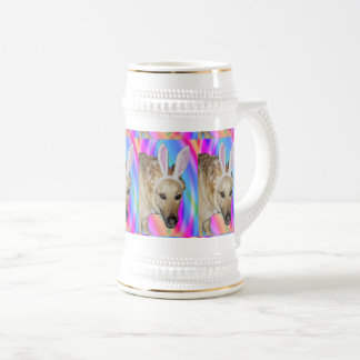 Funny German Shepherd Dog & Ostersonnige Ohren Bierglas
