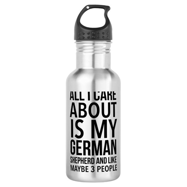 Funny German shepherd Edelstahlflasche (Vorderseite)