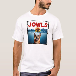 Funny German Shepherd Jowls Hamburger T - Shirt