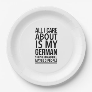 Funny German shepherd Pappteller