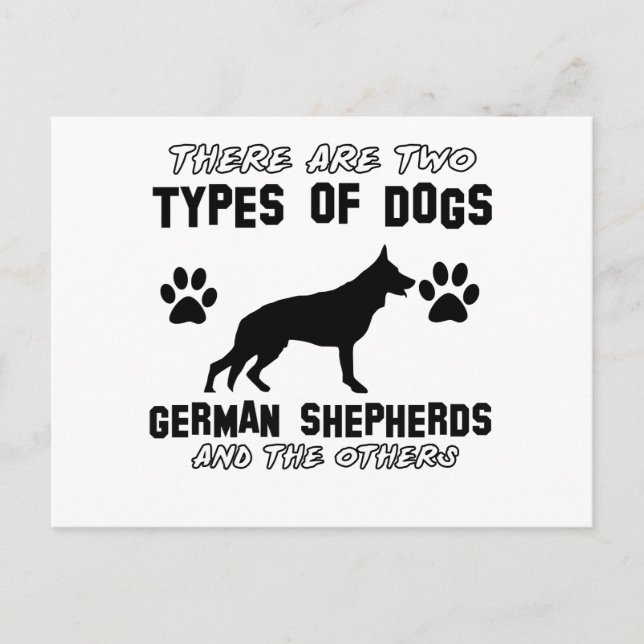 Funny German shepherds Designs Postkarte (Vorderseite)