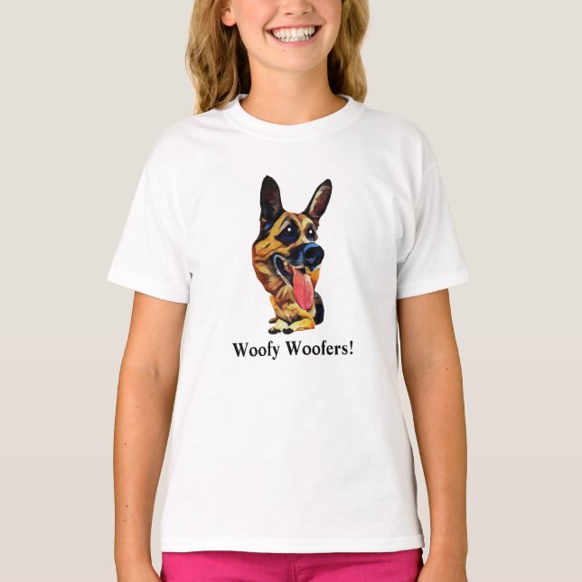 Funny German Shepherds Girls T - Shirt (Vorderseite)