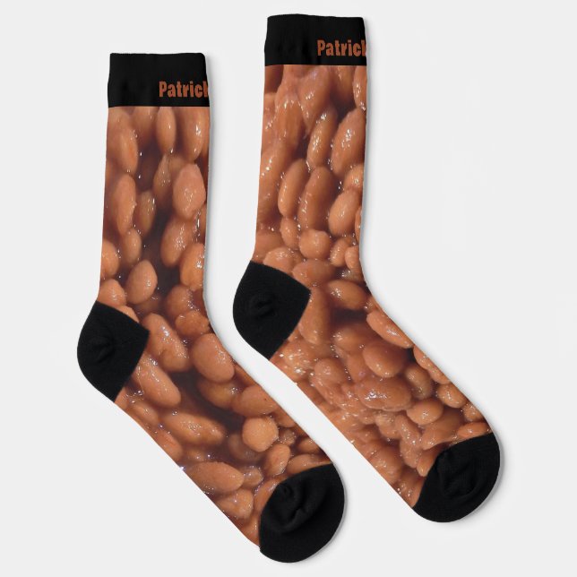 Funny Geschenk Bohnen gebacken mit Individuelle Na Socken (Rechts)
