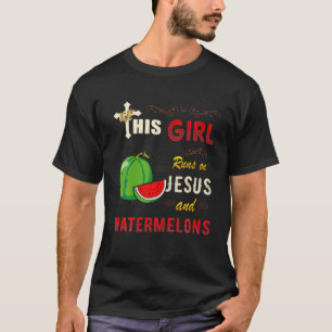 Funny Geschenk Wasserfarben Girl Lauf auf Jesus un T-Shirt