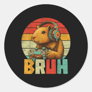 Funny Geschenke für Capybara Liebhaber Männer Jung Runder Aufkleber