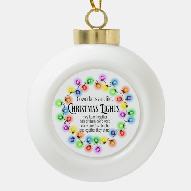 Funny Geschenke für Coworker Weihnachten Keramik Kugel-Ornament (Vorderseite)