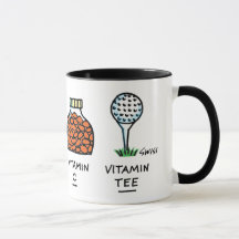 Funny gesund Golfer Golf Ball Cartoon Vitamin T-Sh