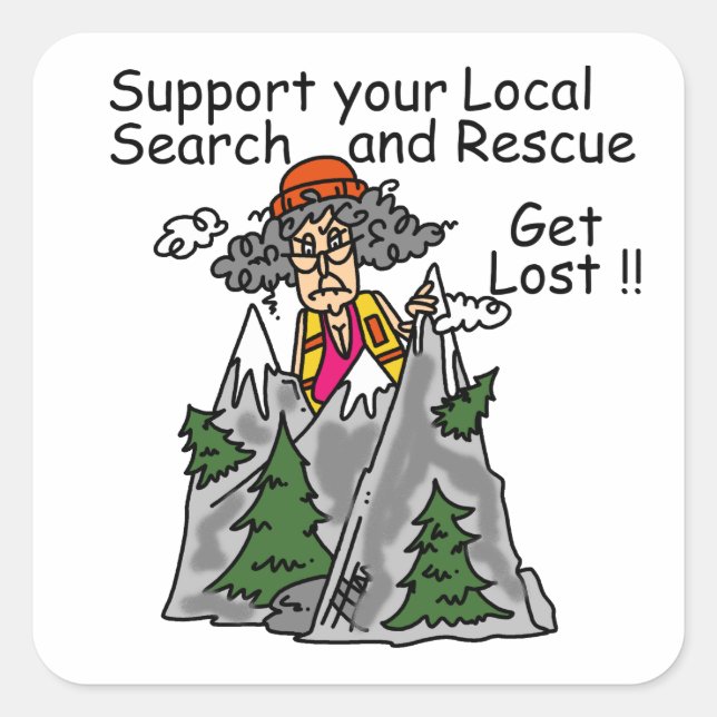 Funny Get Lost Quadratischer Aufkleber (Vorderseite)