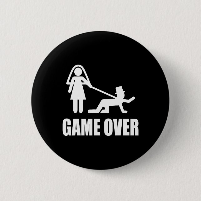 Funny Get Married Game Over Wedding Gag Team G Button (Vorderseite)