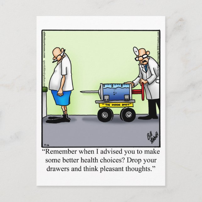 Funny Get Well bald Postcard Postkarte (Vorderseite)