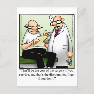 Funny Get Well bald Postcard Postkarte