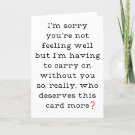 Funny Get Well Card Feiertagskarte