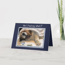 Funny "Get Well" Card W/Niedlich Basset, Knochen & Feiertagskarte