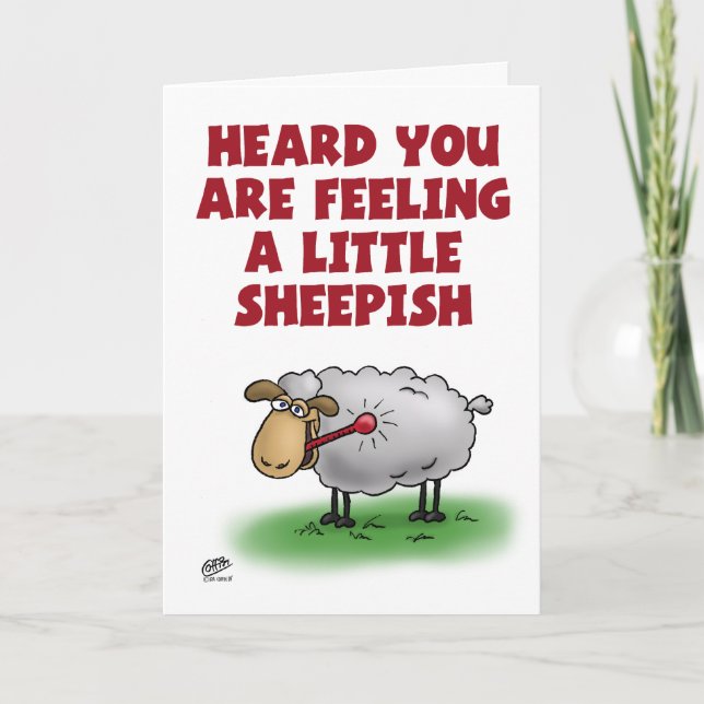 Funny Get Well Cards: Gefühl Sheepish Karte (Vorderseite)