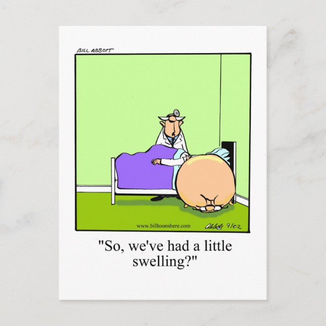 Funny Get Well Postcard Postkarte (Vorderseite)