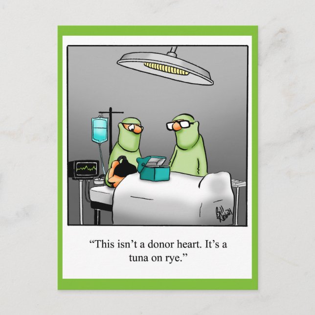 Funny Get Well Postcard "Tuna On Rye" Postkarte (Vorderseite)