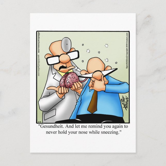Funny Get Well Spaß Postcard Postkarte (Vorderseite)