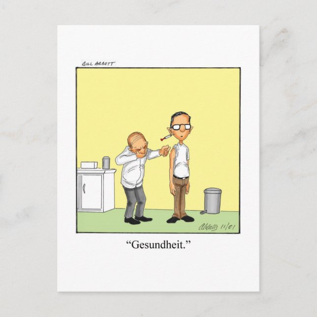Funny Get Well Spaß Postcard Postkarte (Vorderseite)