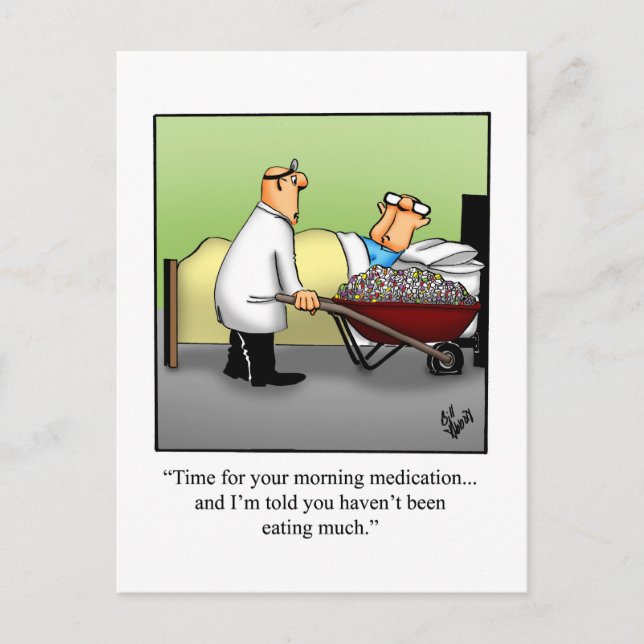 Funny Get Well Spaß Postcard Postkarte (Vorderseite)