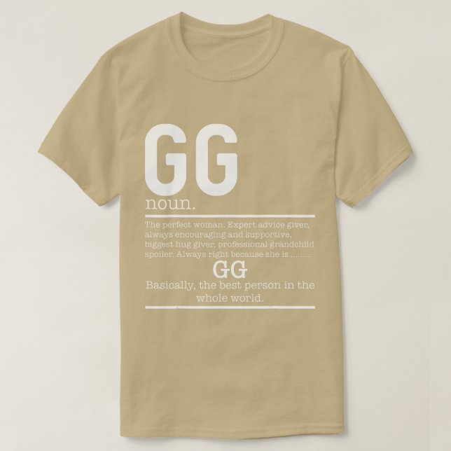 Funny GG Definition Grandma Mutter Tagesgeschenke T-Shirt (Design vorne)