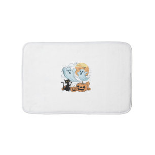 Funny Ghost & Black Cat Lazy Halloween Spooky Seen Badematte