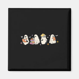 Funny Ghost Book Reading Halloween Bücher Lover Ki Magnet