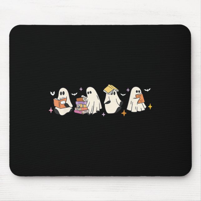 Funny Ghost Book Reading Halloween Bücher Lover Ki Mousepad (Vorne)
