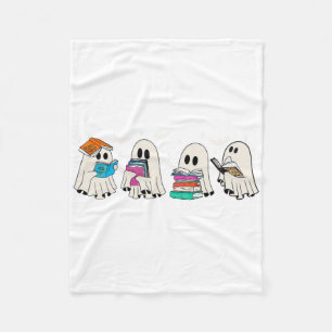 Funny Ghost Book Reading Halloween Bücher Lover Te Fleecedecke