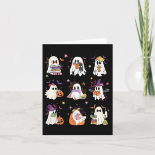 Funny Ghost Book Reading Halloween Bücher Lover Te Karte