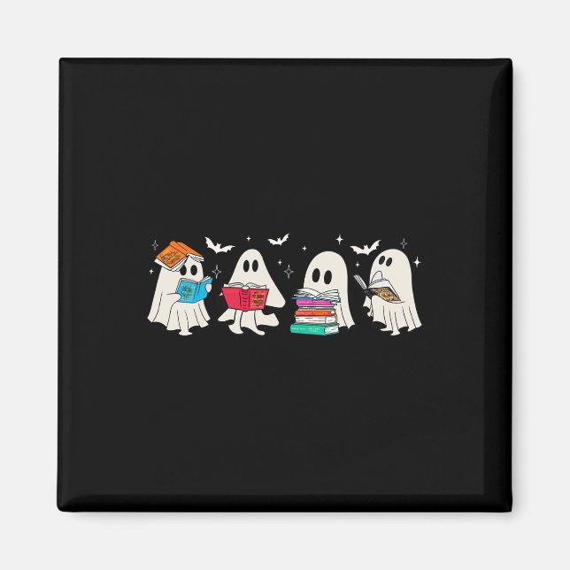Funny Ghost Book Reading Halloween Bücher Lover Te Magnet (Vorne)