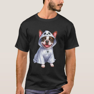 Funny Ghost Boston Terrier Dog Lover Halloween Cos T-Shirt