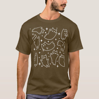 Funny Ghost Cat Spooky Jahreszeit Halloween Kostüm T-Shirt
