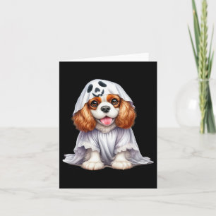Funny Ghost Cavalier King Charles Spaniel Dog Lieb Karte