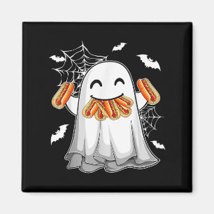 Funny Ghost Eating Hotdogs Happy Halloween Kostüm Magnet