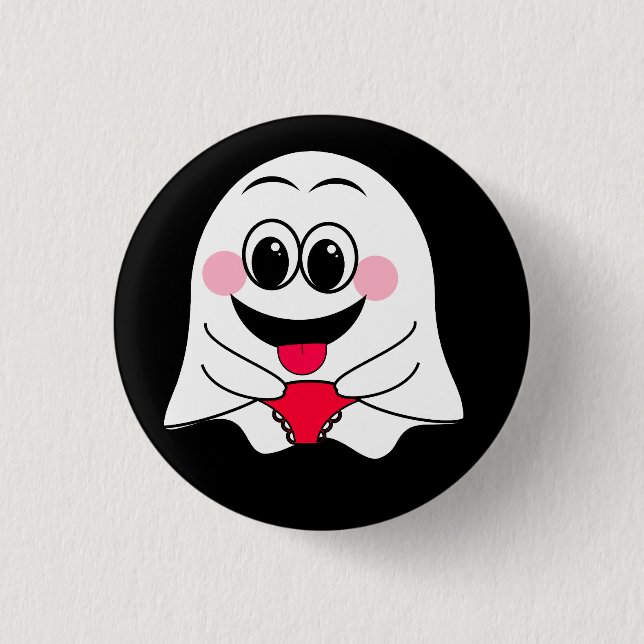 Funny Ghost emoji! Button (Vorderseite)