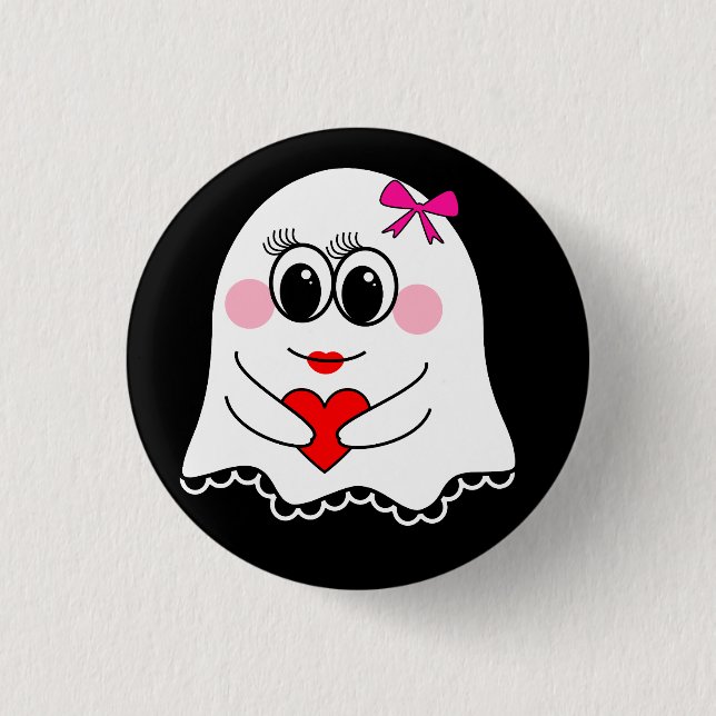 Funny Ghost emoji! Button (Vorderseite)