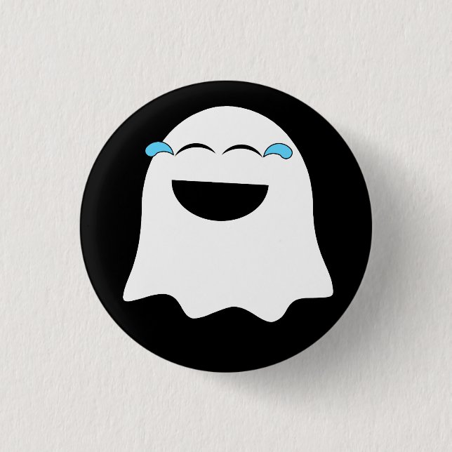 Funny Ghost emoji! Button (Vorderseite)