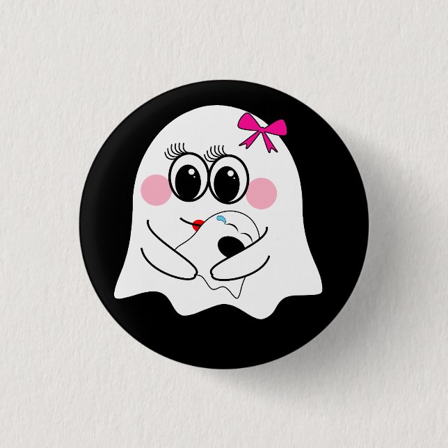 Funny Ghost emoji! Button (Vorderseite)
