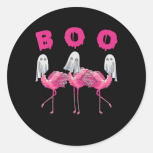 Funny Ghost Flamingo Boo Halloween Kostümgeschenk Runder Aufkleber