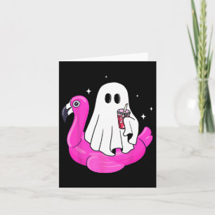 Funny Ghost Flamingo Float Pool Spooky Sommer Summ Karte