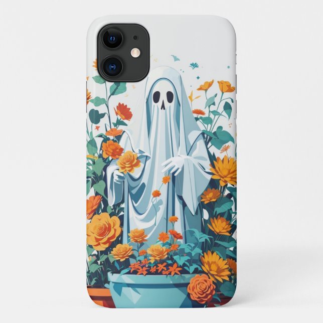 Funny Ghost Ghosted Garening Pflanze Retro Hallowe Case-Mate iPhone Hülle (Rückseite)
