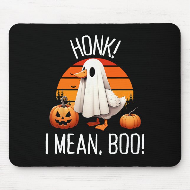 Funny Ghost Goose Honk I Gemein Boo Mousepad (Vorne)