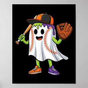 Funny Ghost Halloween Baseball Tropfen Boys Girls Poster