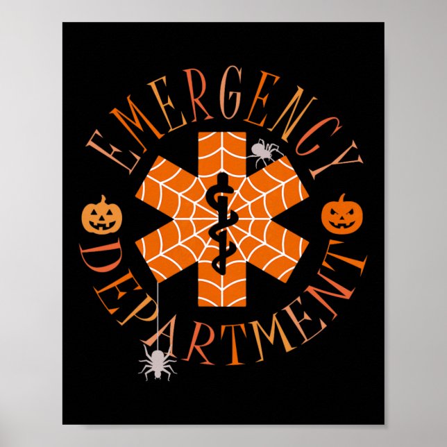 Funny Ghost Halloween Emergency Department Er Crew Poster (Vorne)