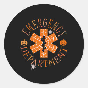 Funny Ghost Halloween Emergency Department Er Crew Runder Aufkleber